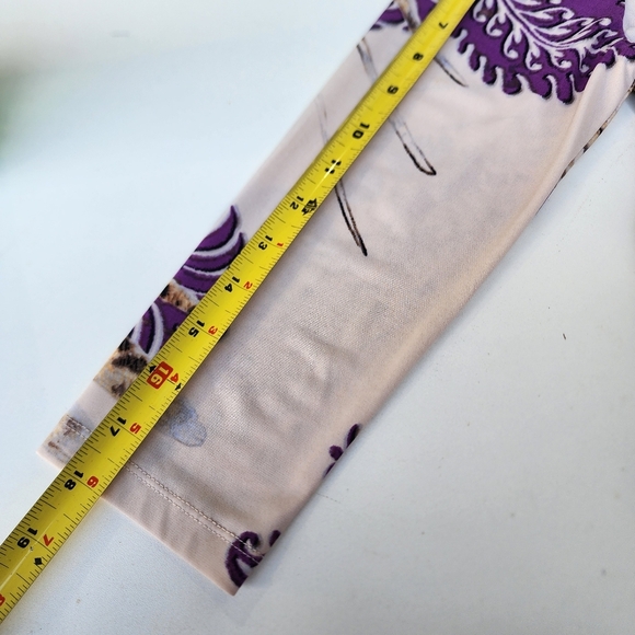 Boston Proper Dress Paisley Leopard Floral Purple Tan Stretch Faux Wrap Zip 6 - Picture 15 of 15